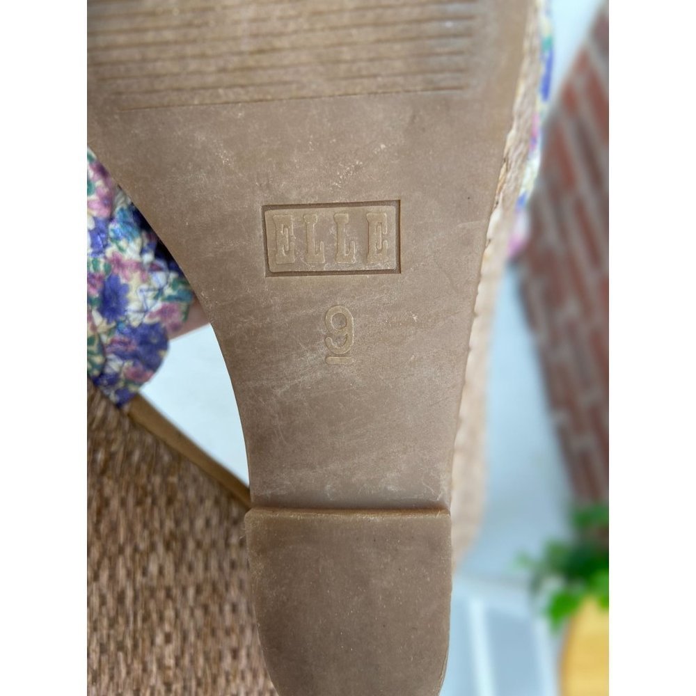𝅺ELLE Floral Woven Backless Wedge Sandals - Picture 7 of 7